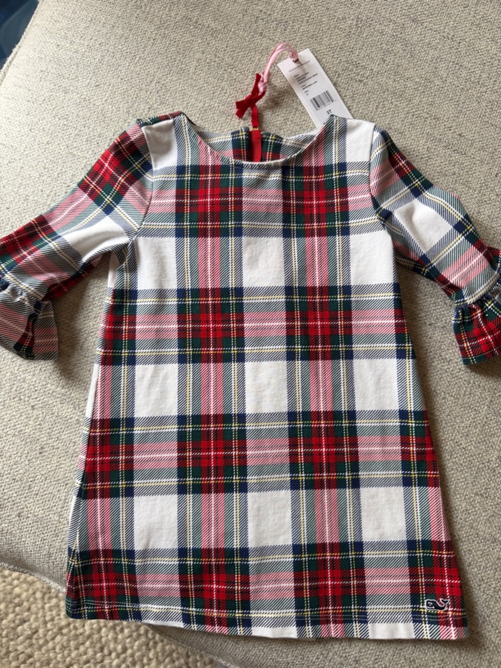 3T Vineyard Vines Girls Red White Navy Plaid Holiday Dress